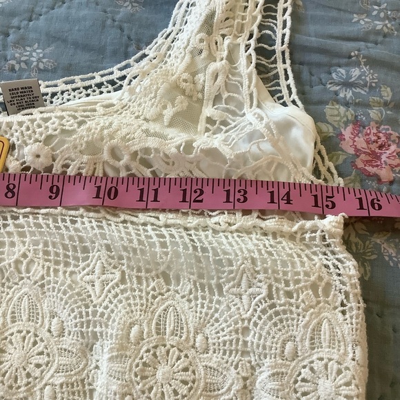 NWT American Rag Cie Lined Sleeveless Tiered Crochet Dress Size Small - Picture 8 of 9